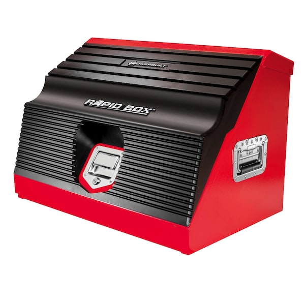 Powerbuilt Rapid Box Slant Front Tool Box, Steel, Red, 26 in W x